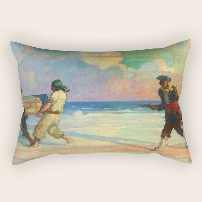 âAbsconding With The Treasureâ by NC Wyeth Rectangular Pillow Gallery Image 2