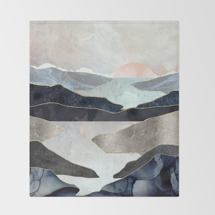 Blue Mountain Lake Throw Blanket Gallery Image 2