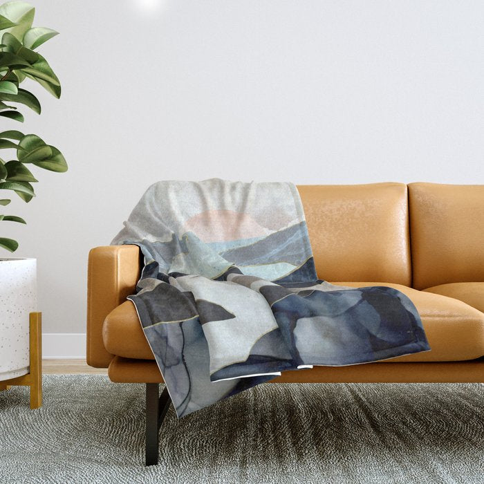 Blue Mountain Lake Throw Blanket Gallery Image 1
