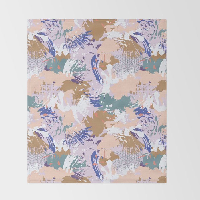 Abstract brush stroke madness Throw Blanket Gallery Image 2