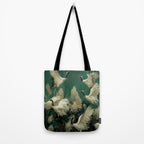 Japanese Poster Heron chinoiserie Print Bird Wall Art asian Japandi Wall Art sage green Painting Tote Bag Gallery Image 2