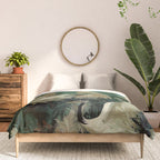 Japanese Poster Heron chinoiserie Print Bird Wall Art asian Japandi Wall Art sage green Painting Comforter Gallery Image 3