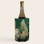 Japanese Poster Heron chinoiserie Print Bird Wall Art asian Japandi Wall Art sage green Painting Wine Chiller Gallery Image 1