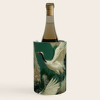 Japanese Poster Heron chinoiserie Print Bird Wall Art asian Japandi Wall Art sage green Painting Wine Chiller Gallery Image 3
