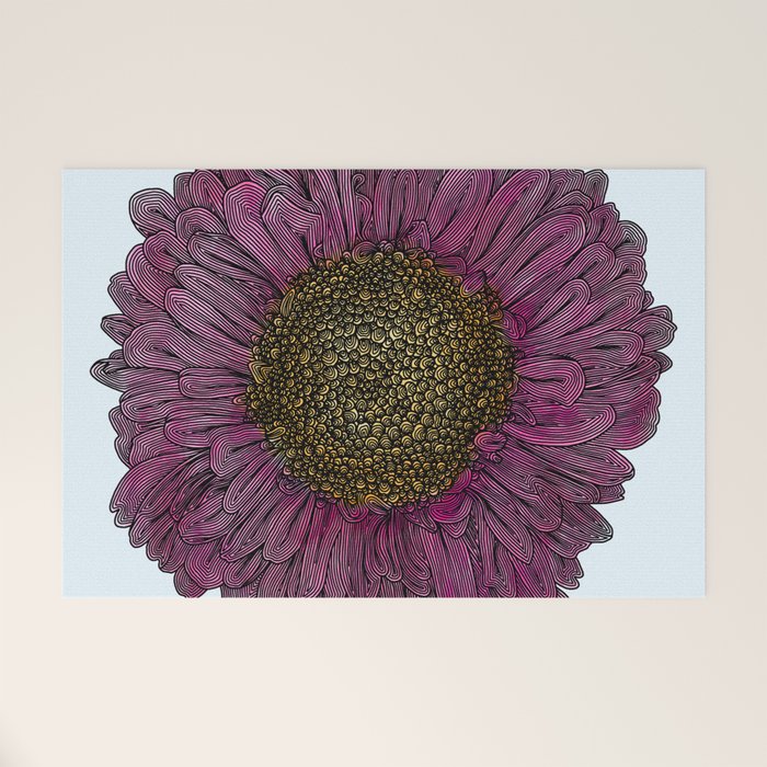 Pink Flower Drawing/ Illustration Welcome Mat Gallery Image 1