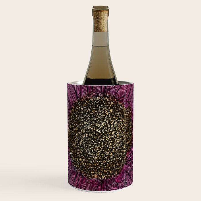Pink Flower Drawing/ Illustration Wine Chiller Gallery Image 1