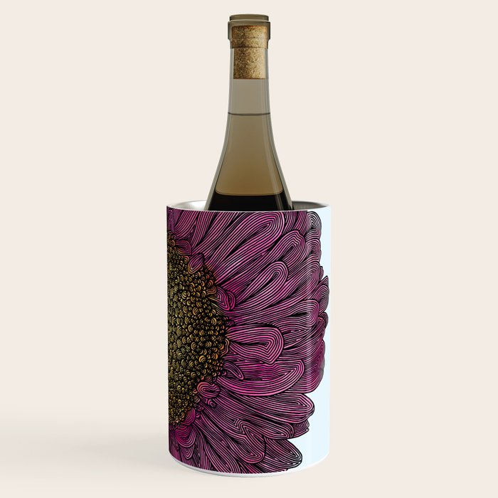 Pink Flower Drawing/ Illustration Wine Chiller Gallery Image 3
