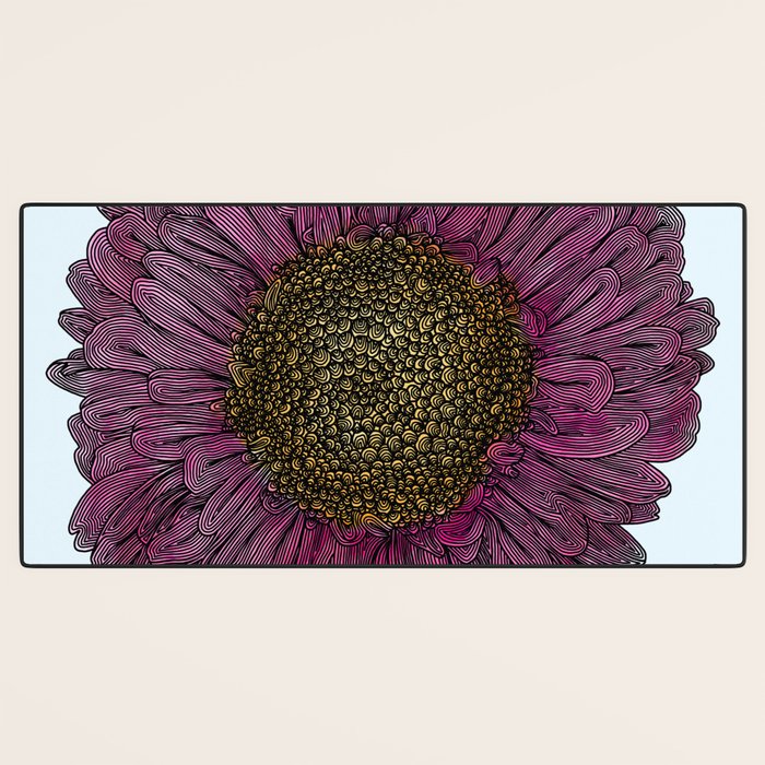 Pink Flower Drawing/ Illustration Desk Mat Gallery Image 3