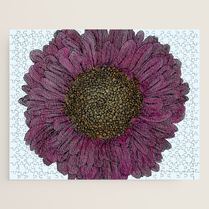Pink Flower Drawing/ Illustration Jigsaw Puzzle Gallery Image 1