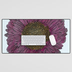 Pink Flower Drawing/ Illustration Desk Mat Gallery Image 1