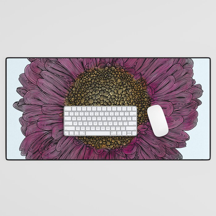 Pink Flower Drawing/ Illustration Desk Mat Gallery Image 1