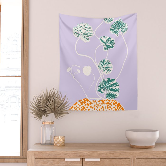 Plant based happyness Ajuga still life Wall Tapestry Gallery Image 2