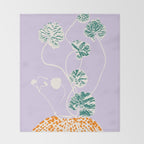 Plant based happyness Ajuga still life Throw Blanket Gallery Image 2