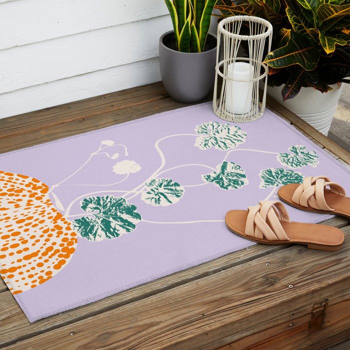 Plant based happyness Ajuga still life Outdoor Rug Gallery Image 2