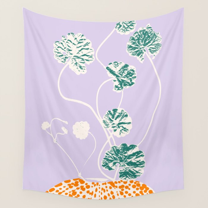Plant based happyness Ajuga still life Wall Tapestry Gallery Image 4