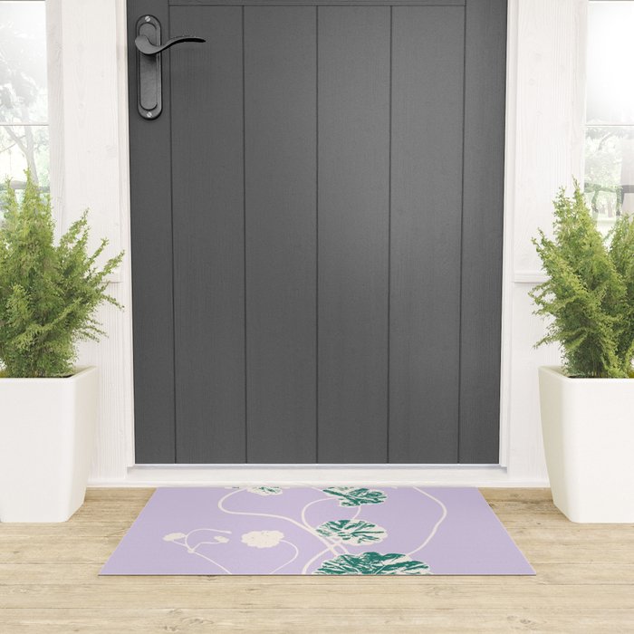 Plant based happyness Ajuga still life Welcome Mat Gallery Image 3