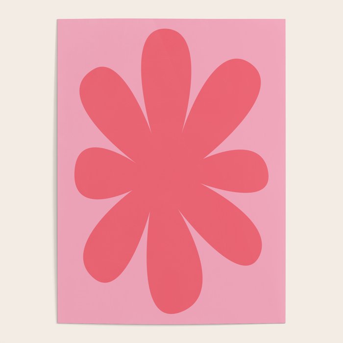 Hot Pink Abstract Floral Poster Gallery Image 4