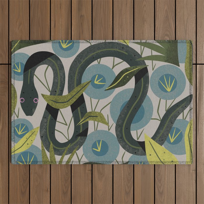 Floral Snake Outdoor Rug Gallery Image 1