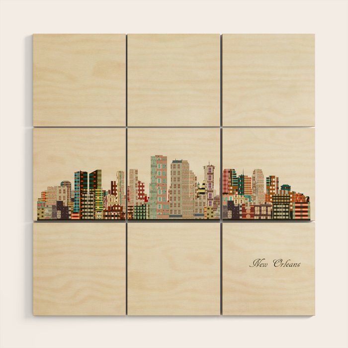 new orleans skyline Wood Wall Art Gallery Image 1