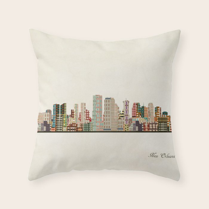 new orleans skyline Throw Pillow Gallery Image 6