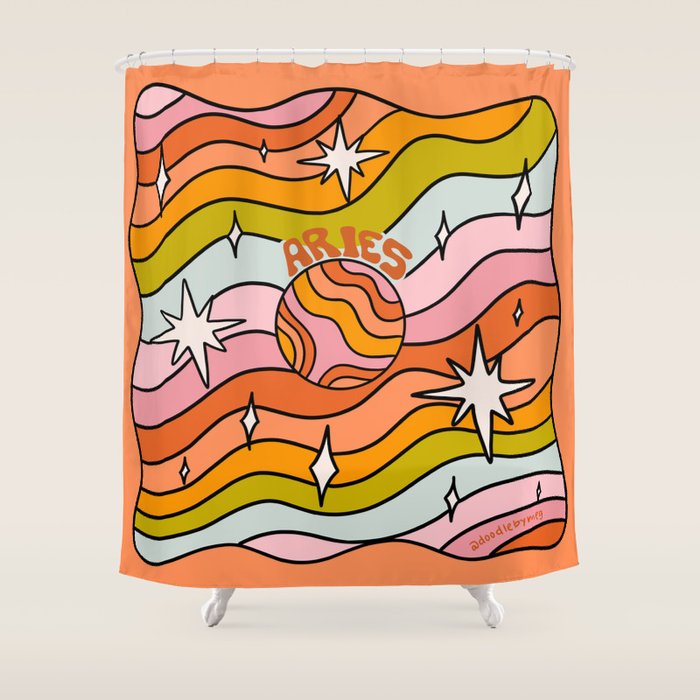 Aries Planet Shower Curtain Gallery Image 1
