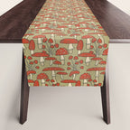 Red Cap Mushrooms on Sage Green Table Runner Gallery Image 1