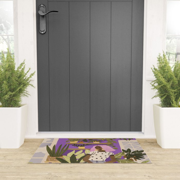 Pink Hair Beauty Welcome Mat Gallery Image 3