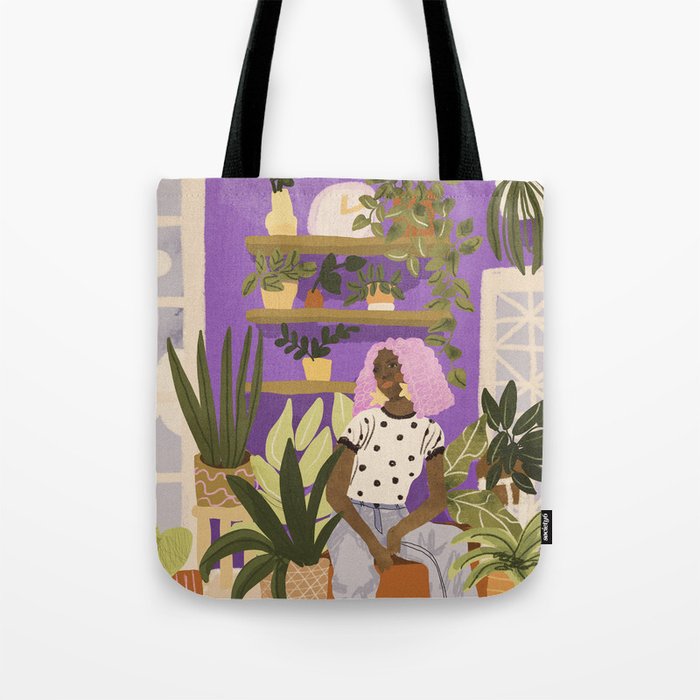 Pink Hair Beauty Tote Bag Gallery Image 1