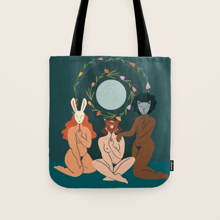 Spring Ritual // Women with animal masks Tote Bag Gallery Image 1