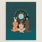 Spring Ritual // Women with animal masks Jigsaw Puzzle Gallery Image 1