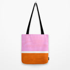 Pastel Neon Pink Yellow Ochre Mid Century Modern Abstract Minimalist Rothko Color Field Squares Tote Bag Gallery Image 2
