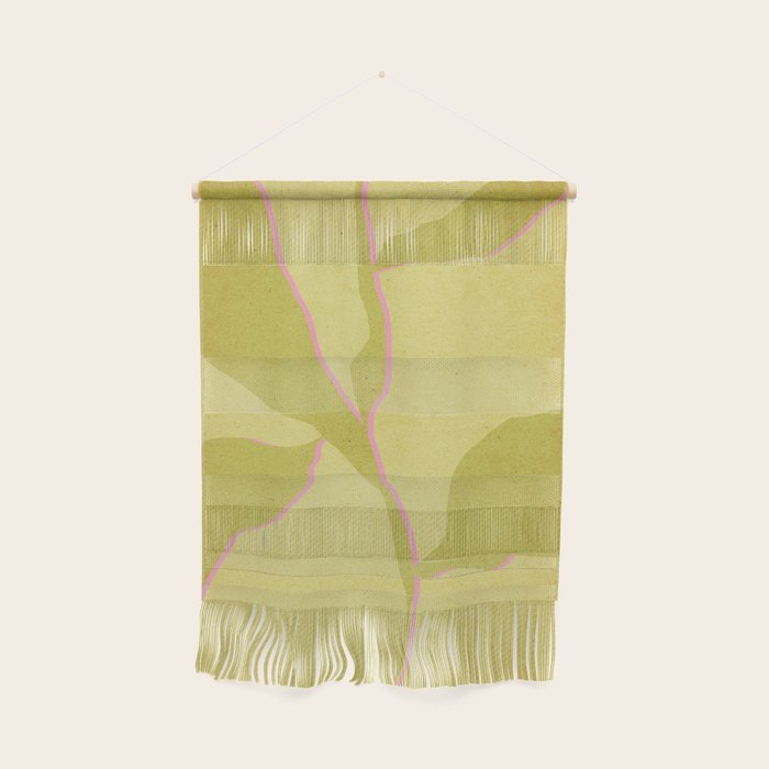 Green and pink botanical abstract Wall Hanging Gallery Image 1