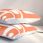 Retro Mid Century Modern Abstract Pattern 336 Orange Pillow Sham Gallery Image 3