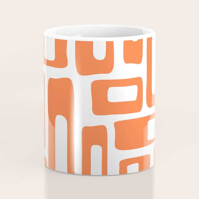 Retro Mid Century Modern Abstract Pattern 336 Orange Coffee Mug Gallery Image 4