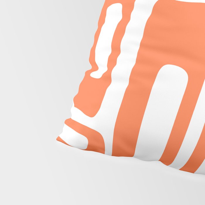 Retro Mid Century Modern Abstract Pattern 336 Orange Pillow Sham Gallery Image 4