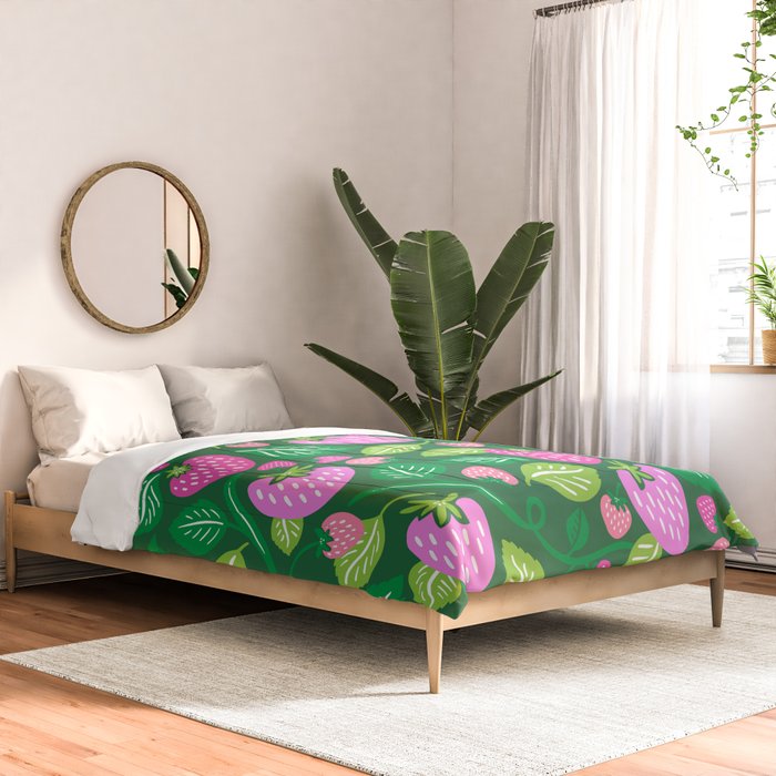 Strawberry Fields - Pink and Green Comforter Gallery Image 2