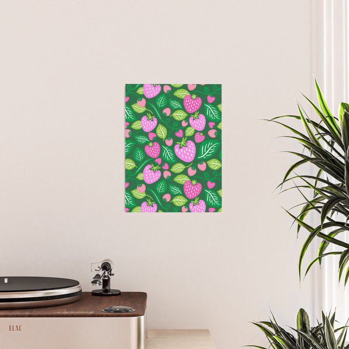 Strawberry Fields - Pink and Green Poster Gallery Image 2