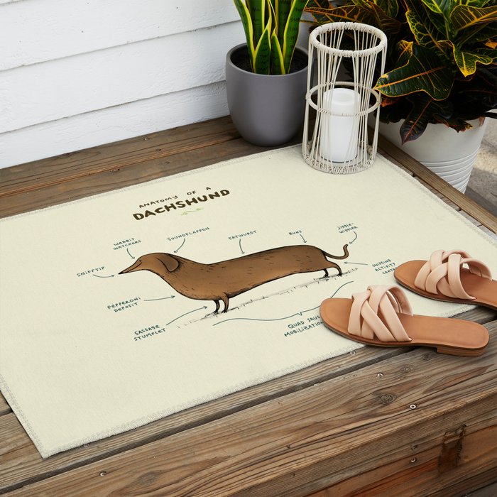 Anatomy of a Dachshund Outdoor Rug Gallery Image 2