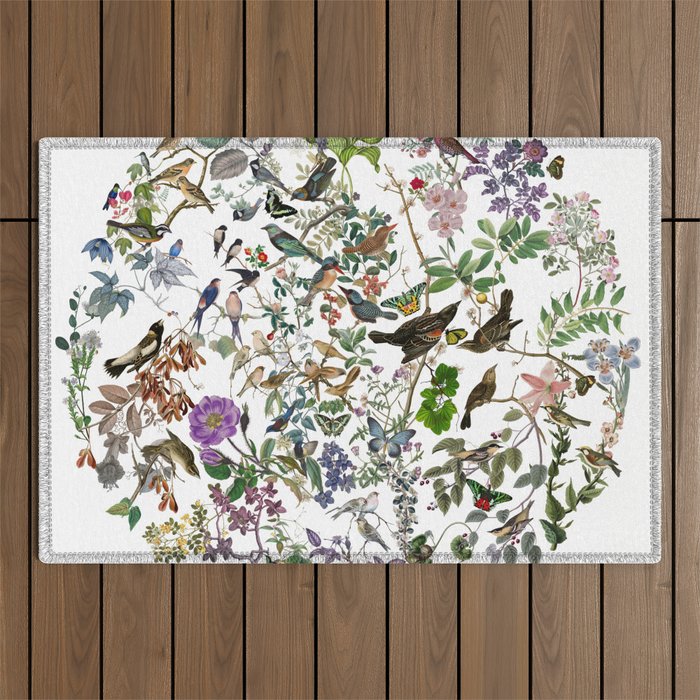 bird menagerie Outdoor Rug Gallery Image 1