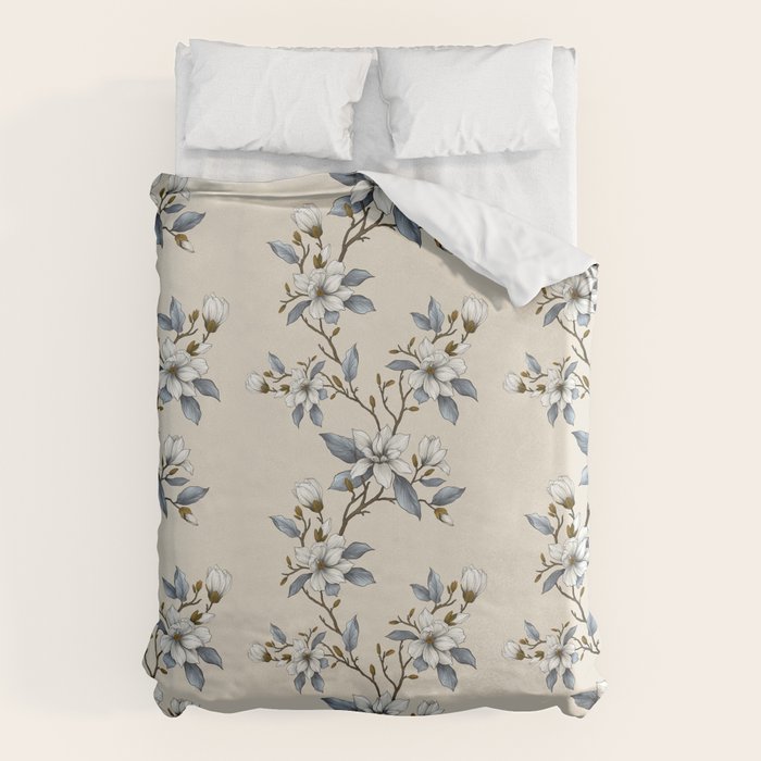 Elegant branch of white magnolia Duvet Cover Gallery Image 6