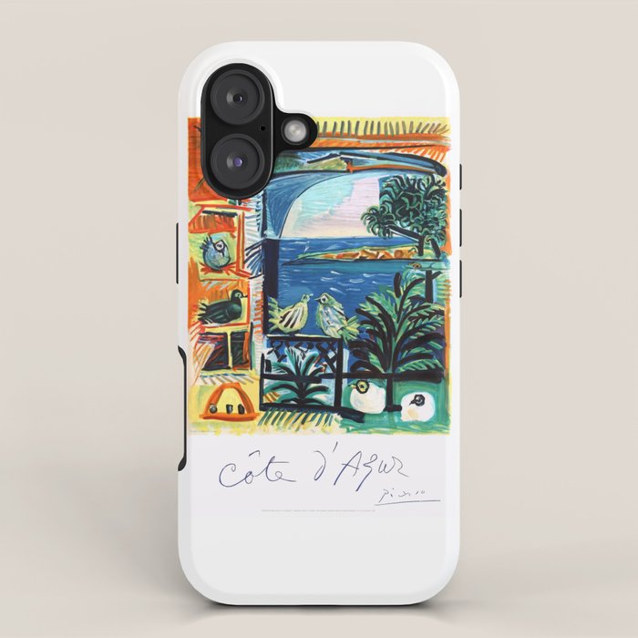 1962 Picasso COTE D'AZUR French Riviera Travel Poster iPhone Case Gallery Image 1