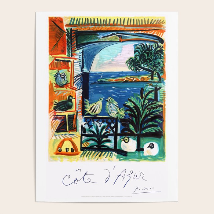 1962 Picasso COTE D'AZUR French Riviera Travel Poster Poster Gallery Image 4