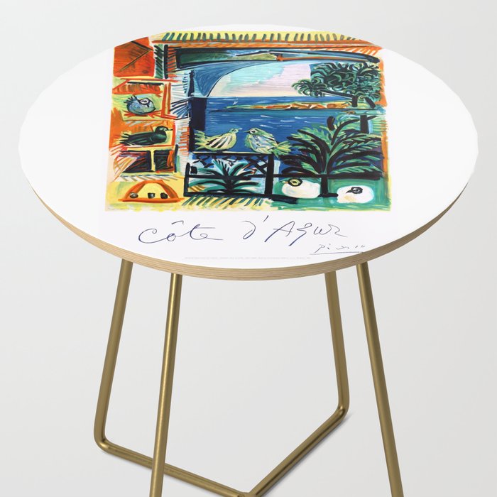1962 Picasso COTE D'AZUR French Riviera Travel Poster Side Table Gallery Image 2