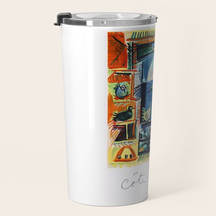 1962 Picasso COTE D'AZUR French Riviera Travel Poster Travel Mug Gallery Image 3