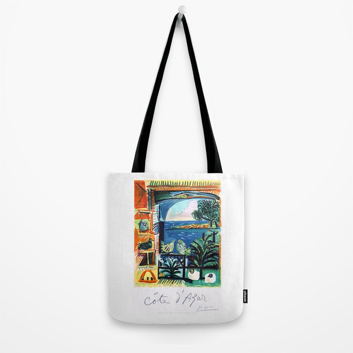 1962 Picasso COTE D'AZUR French Riviera Travel Poster Tote Bag Gallery Image 2