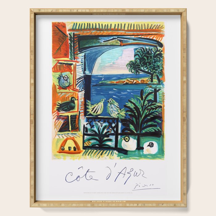 1962 Picasso COTE D'AZUR French Riviera Travel Poster Serving Tray Gallery Image 1