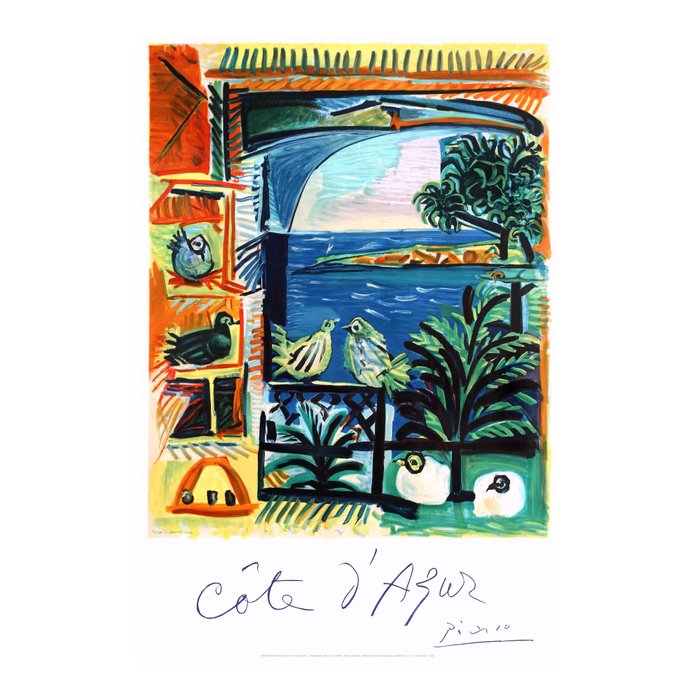 1962 Picasso COTE D'AZUR French Riviera Travel Poster Coffee Mug Gallery Image 2