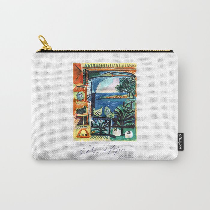 1962 Picasso COTE D'AZUR French Riviera Travel Poster Carry All Pouch Gallery Image 1