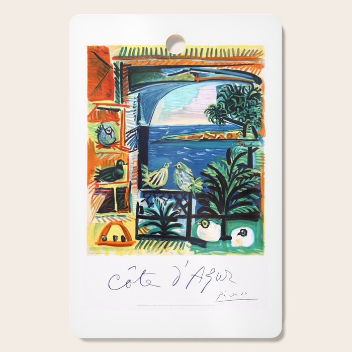 1962 Picasso COTE D'AZUR French Riviera Travel Poster Cutting Board Gallery Image 1