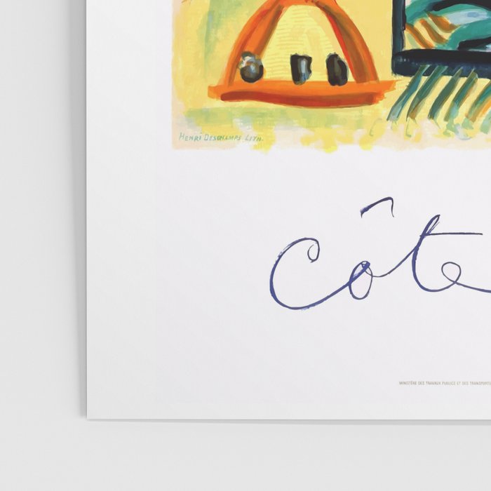 1962 Picasso COTE D'AZUR French Riviera Travel Poster Poster Gallery Image 3